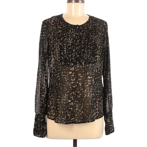Converse Tops - Converse One Star Black & Beige Pebbled blouse